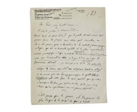 SALVADOR DALÍ (1904-1989)LETTRE AUTOGRAPHE SIGNÉE à Paul ELUARD. Zürs Tirol [1936]. 9 pages in-4 à l'encre sur papier à entêt