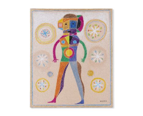 VICTOR BRAUNER (1903-1966)Homme des étoiles signé, inscrit et daté 'V.B. VII. 1958.' (en bas à droite); inscrit 'Homme des ét