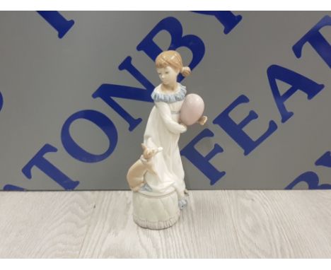 NAO BY LLADRO FIGURE OF A GIRL WITH BALLOON AND CAT