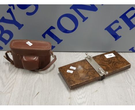 VINTAGE TIE PRESS AND ILFORD CAMERA IN CASE