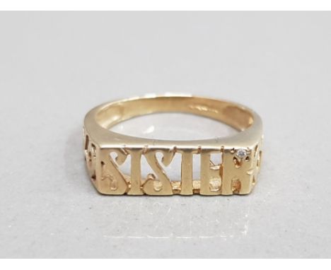 9CT YELLOW GOLD SISTER RING SIZE I 1.3G GROSS