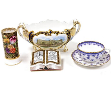 A Spode porcelain twin handled bowl, limited edition 53/250, to commemorate the Golden Jubilee of Her Majesty Queen Elizabeth