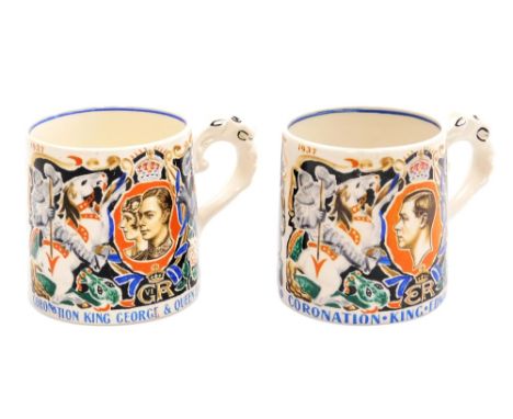 A Myott and Son commemorative mug designed by Laura Knight, to commemorate the coronation of King George VI and Queen Elizabe