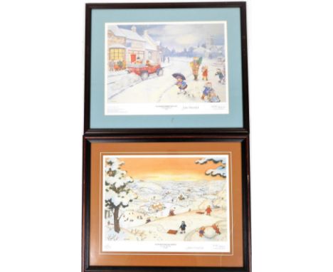 After John Harrold. Two Rupert The Bear prints, Nutwood Christmas Eve, print limited edition number 223/300 and Nutwood Winte