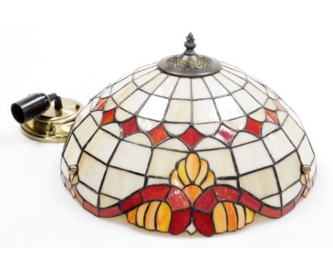 A Wisteria Lighting Tiffany style coloured and opalescent glass ceiling light, 41cm diameter. 