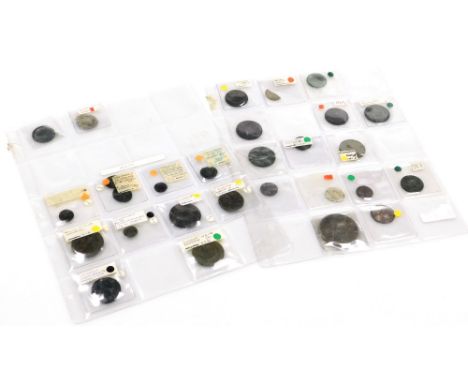Excavated coins, to include some silver, etc., and various excavated Roman coins, to include sestertius, etc. (AF, a quantity