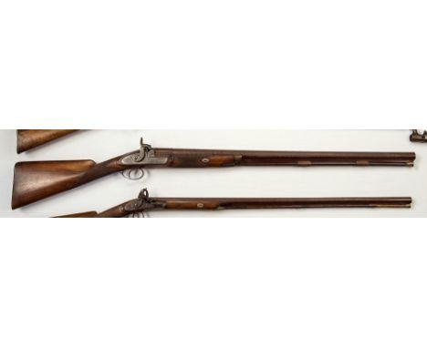 A 10-bore percussion (converted from flintlock) sporting musket, lock signed 'EGG London' with engraved bird hunting scene, s
