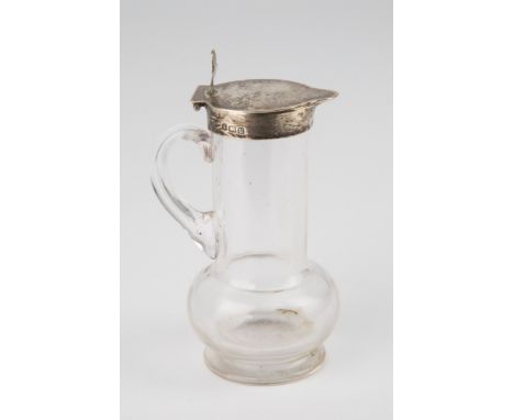 A silver topped miniature jug or whisky noggin, 1919 Birmingham, John Grinsell & Sons or John Goode & Sons, with club style f