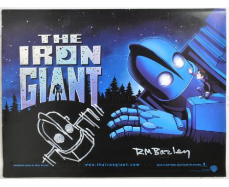 The Iron Giant (1999) - a reproduction A3 poster of the BAFTA winning animated film 'The Iron Giant', signed and sketched by 