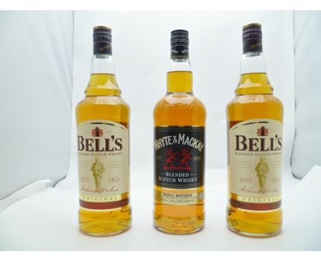BELLS Blended Scotch Whisky, 40%, 2 x litre bottles WHYTE &amp; MACKAY Blended Scotch Whisky, 40%, 1 x litre bottle (3) 