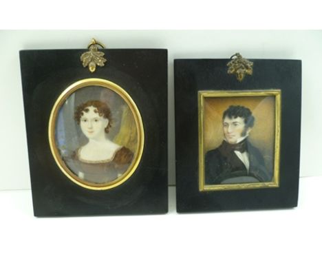 W.S. WATSON A GEORGE IV PERIOD PORTRAIT MINIATURE PAINTING of an unknown gentleman, signed and dated 1823, 7.5cm x 6cm, in an