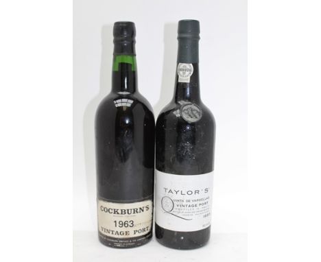 TAYLOR'S 1988 QUINTA DE VARGELLAS Vintage Port, bottled 1990, 1 bottle COCKBURN'S 1963 Vintage Port, 1 bottle (cork slipped i