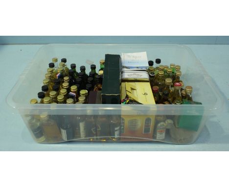 A collection of approximately 94 miniatures bottles of blended Scotch Whisky (in plastic crate)