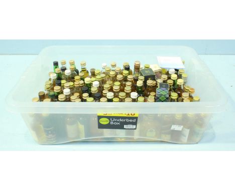 A collection of approximately 120 miniature bottles of Blended Scotch Whisky (in plastic crate)