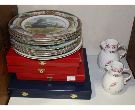 SECTION 30 - A small collection of various railway related plates including some by Coalport etc, together with two Coalport 