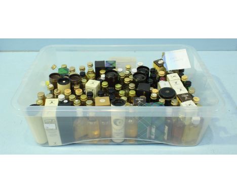 A collection of approximately 110 miniature bottles of single malt Scotch Whisky (in plastic crate)