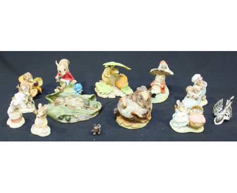 A small collection of Beatrix Potter ceramic items including a John Beswick 'Timmy Willie' figure, together with various othe