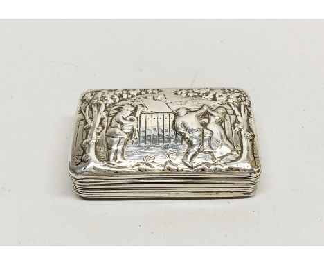 A heavy hallmarked Georgian silver snuff box c. 1811, 8.5 x 5 x 2.5cm.