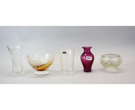 Five good glass items, including Dartington and Caithness.