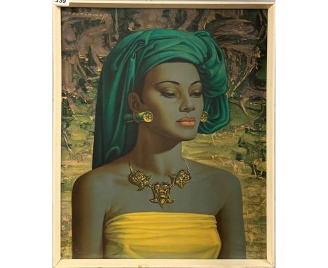 A 1960s framed print of The Oriental Girl by Tretchikoff, frame size 53 x 63cm.