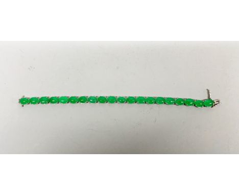 A 925 silver and jade bracelet.