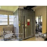 Walk-in Cooler, Approx. 8'x8'x10', Hinged Door, 3 Metal Shelves