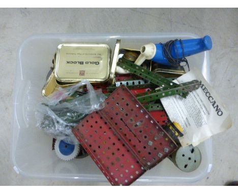 Quantity of vintage Meccano including various colours and parts