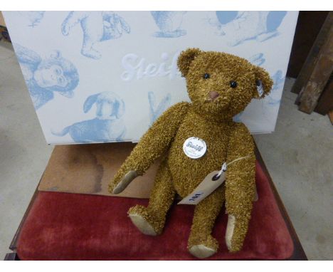 Steiff Paper Teddy Bear Replica 1919 No 748/3000 with book and DVD boxed with certificate and outer box 32cm