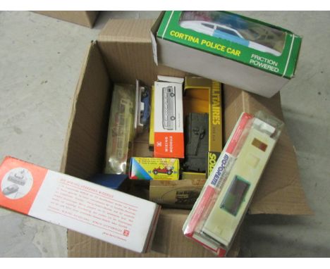 Eleven mixed boxed die cast and plastic vehicles including Lucky Cortina Police Car, Majorette, Walking Modelle x2, Budgie, S