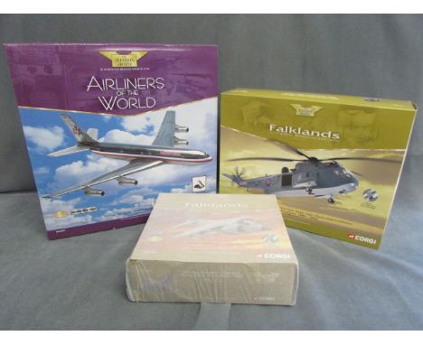 Three boxed Corgi The Aviation Archive including Faulklands 20th Anniversary AA33401 Westland Sea King & AA32406 BAE Sea Harr