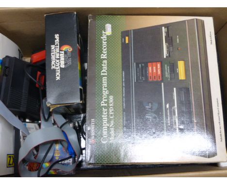 Boxed Sinclair Spectrum computer, boxed Joystick, games, manuals plus a boxed Data Recorder