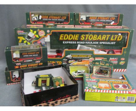 Quantity of Eddie Stobart items including boxed Corgi, boxed Control Freaks, Corgi Wheelz etc plus a fleece