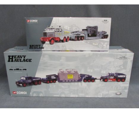 Boxed ltd edn Corgi Heavy Haulage 18007 Wrekin Roadways Scammell Contractor x 2, 24 Wheel Girder Trailer & Transformer Load a