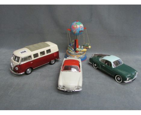 Two unboxed Solido vehicles, loose VM Camper and a tin plate toy