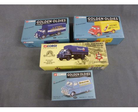 Three boxed Corgi Golden Oldies including 19303 Heinz, 05602 Ovaltine and 19301 Lyons plus a boxed The Brewery Collection Tet