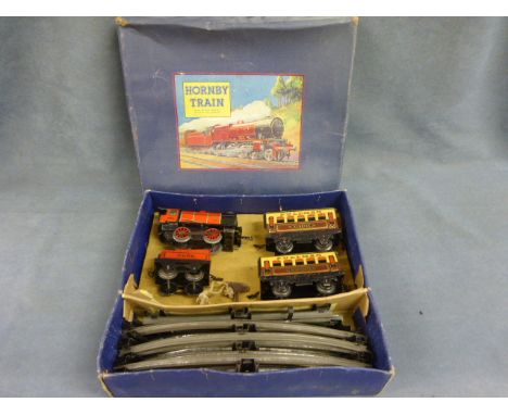 Boxed Hornby O gauge M1 Passenger Train set including engine and two carriages