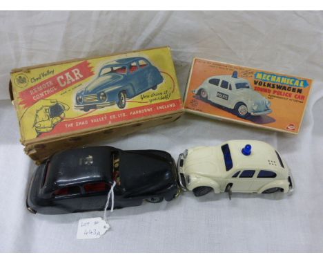 Boxed Chad Valley Remote Control Car plus a boxed Mechanical Volkswagen Sound Police Car