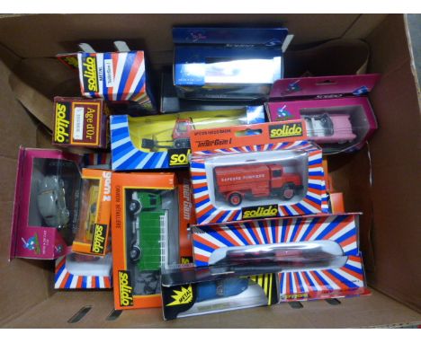 Approximately 21 boxed die cast Solido vehicles, various models and ages