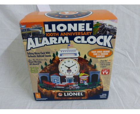 Boxed Lionel 100th Anniversary Alarm Clock with train and rail sounds