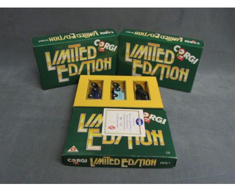 Three boxed Corgi Limited Edition vehicles all with certificates including D23/1, 97104 and 97084