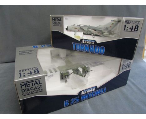 Two boxed Armour Collection 1:48 scale planes including B25 Mitchell and Tornado