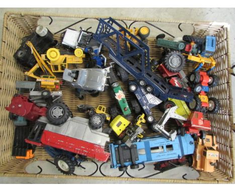 Tray of mixed play worn die cast including a Corgi James Bond 007 Aston Martin in gd condition