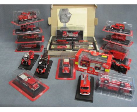 Eleven cased and Three uncased Del Prado Fire Vehicles plus a Richmond Toys Fire Engine in box, Lledo boxed set of Six Fire E