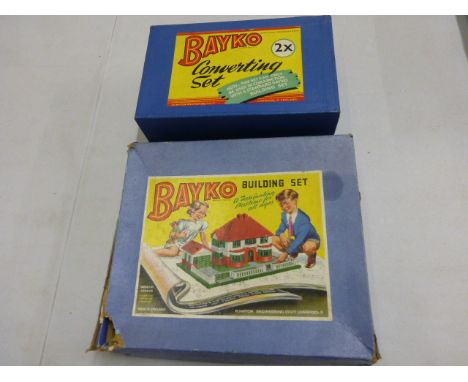 Boxed Bayko Building Set plus boxed Bayko Converting Set 2x