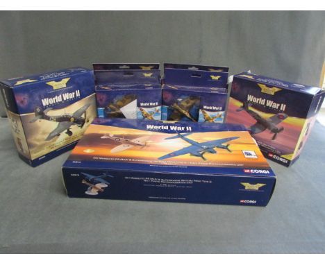 Seven boxed 1:72 Corgi The Aviation Archive World War I planes including AA99110, AA33003, AA32501, AA30701 x2 & AA21902 x2