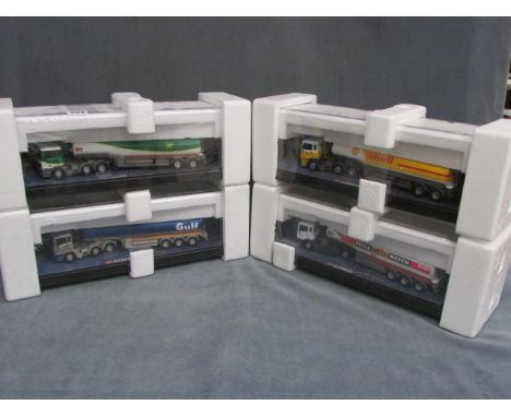 Four cased & sealed Corgi Modern Trucks including 75101 Gulf Oil, 75103 BP, 75102 Shell and 75104 ESSO 