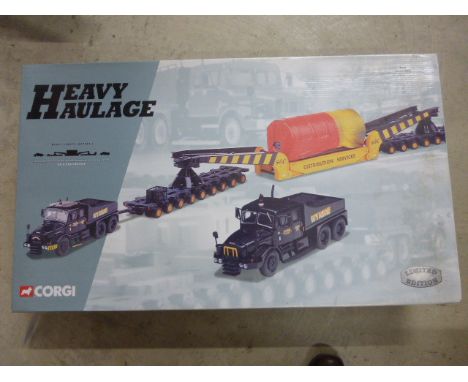 Boxed 1:50 ltd edn Corgi Heavy Haulage 18003 Wynns (GEC) Scammell Contractor x2, Nicolas Girder Trailer, Bogies & Stator Core