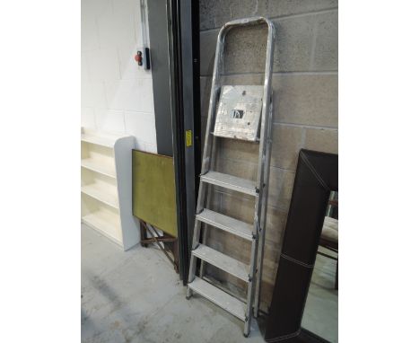 A set of aluminium step ladders