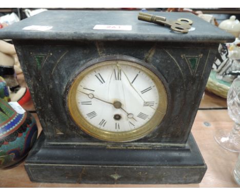 A French design mantle clock with slate body
