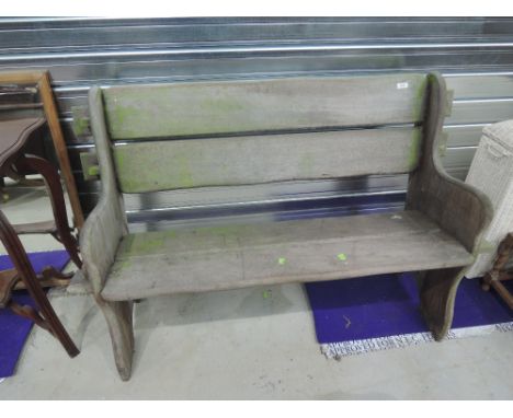 A wooden garden bench